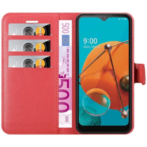 LG KQ51 Plånboksfodral Fodral Skal Case med magnetisk stängning, ståfunktion och kortplats