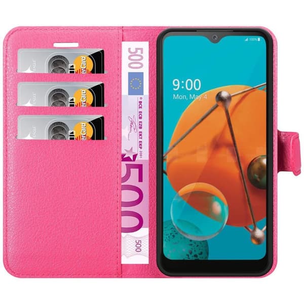 LG KQ51 Plånboksfodral Fodral Skal Case med magnetisk stängning, ståfunktion och kortplats