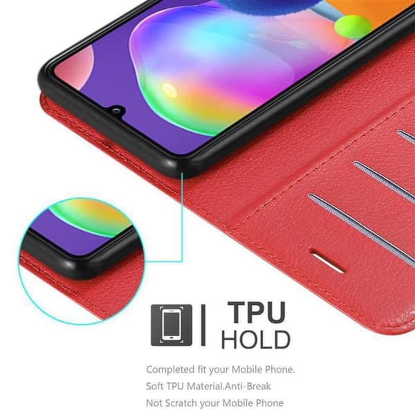 Deksel til Samsung Galaxy A31 Lommebokdeksel med magnetisk lukking, stativfunksjon og kortlomme