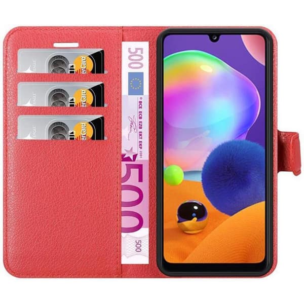 Deksel til Samsung Galaxy A31 Lommebokdeksel med magnetisk lukking, stativfunksjon og kortlomme