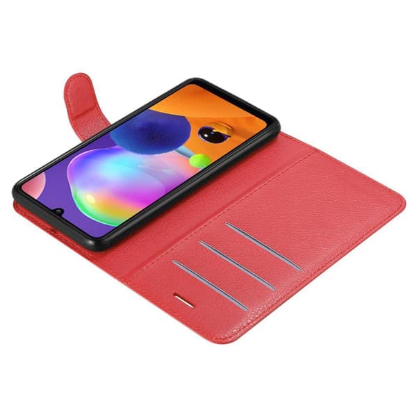 Deksel til Samsung Galaxy A31 Lommebokdeksel med magnetisk lukking, stativfunksjon og kortlomme