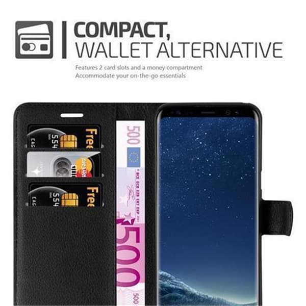 Samsung Galaxy S8 PLUS Suojakotelo Lompakkokotelo Matkapuhelinkotelo Suojakuori jossa magneettisuljenta, jalusta-toiminto ja korttitasku