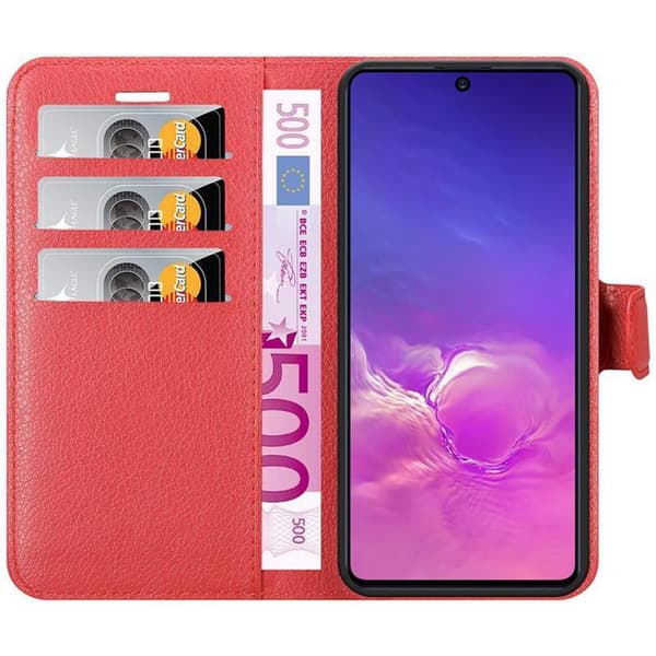 Samsung Galaxy A91 / S10 LITE / M80s Suojakotelo Lompakkokotelo Matkapuhelinkotelo Suojakuori jossa magneettisuljenta, jalusta-toiminto ja korttitasku