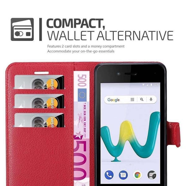 WIKO SUNNY 3 MINI Suojakotelo Lompakkokotelo Matkapuhelinkotelo Suojakuori jossa magneettisuljenta, jalusta-toiminto ja korttitasku