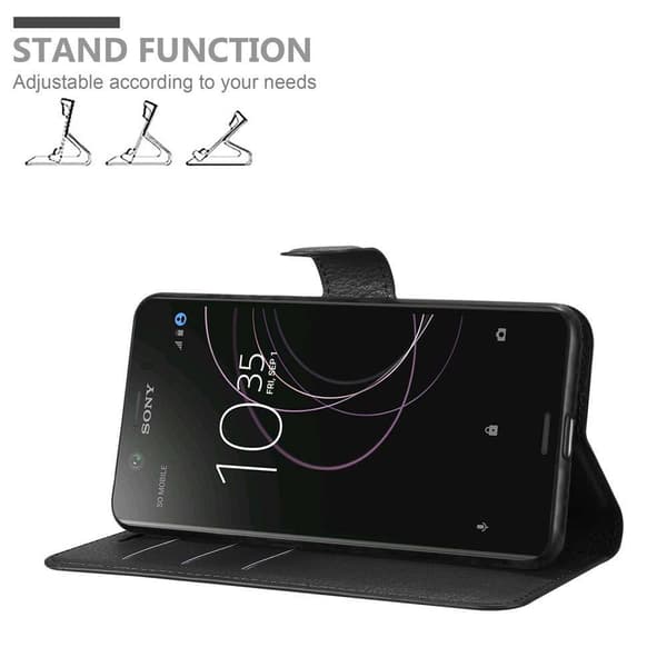 Sony Xperia XZ1 Suojakotelo Lompakkokotelo Matkapuhelinkotelo Suojakuori jossa magneettisuljenta, jalusta-toiminto ja korttitasku