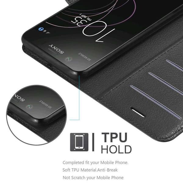 Sony Xperia XZ1 Suojakotelo Lompakkokotelo Matkapuhelinkotelo Suojakuori jossa magneettisuljenta, jalusta-toiminto ja korttitasku