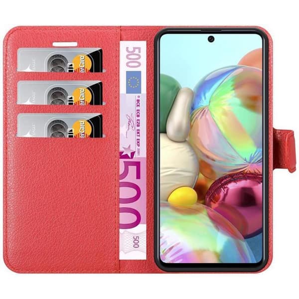 Deksel til Samsung Galaxy A71 5G Lommebokdeksel med magnetisk lukking, stativfunksjon og kortlomme