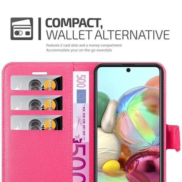 Samsung Galaxy A71 5G Suojakotelo Lompakkokotelo Matkapuhelinkotelo Suojakuori jossa magneettisuljenta, jalusta-toiminto ja korttitasku