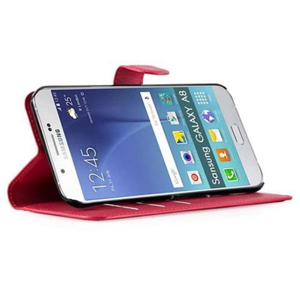 Samsung Galaxy A8 2015 Suojakotelo Lompakkokotelo Matkapuhelinkotelo Suojakuori jossa magneettisuljenta, jalusta-toiminto ja korttitasku