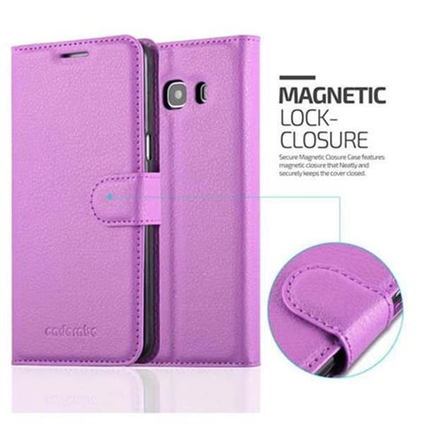 Samsung Galaxy J5 2016 Suojakotelo Lompakkokotelo Matkapuhelinkotelo Suojakuori jossa magneettisuljenta, jalusta-toiminto ja korttitasku