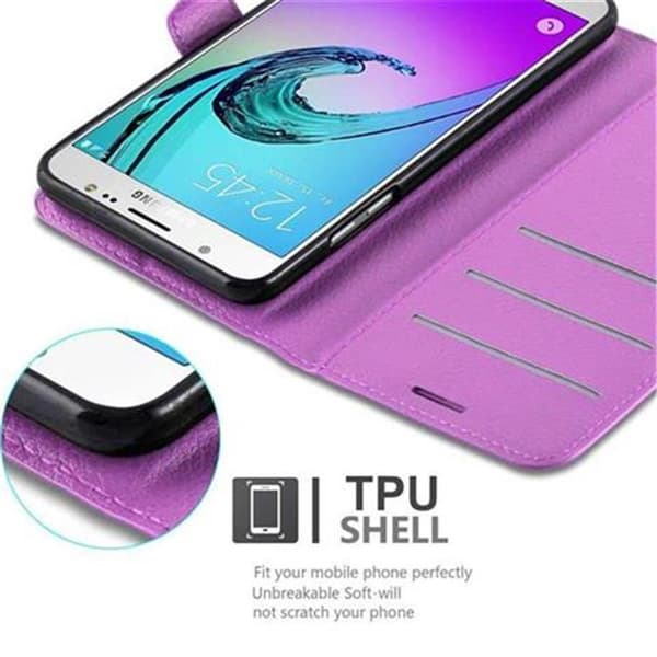 Samsung Galaxy J5 2016 Suojakotelo Lompakkokotelo Matkapuhelinkotelo Suojakuori jossa magneettisuljenta, jalusta-toiminto ja korttitasku