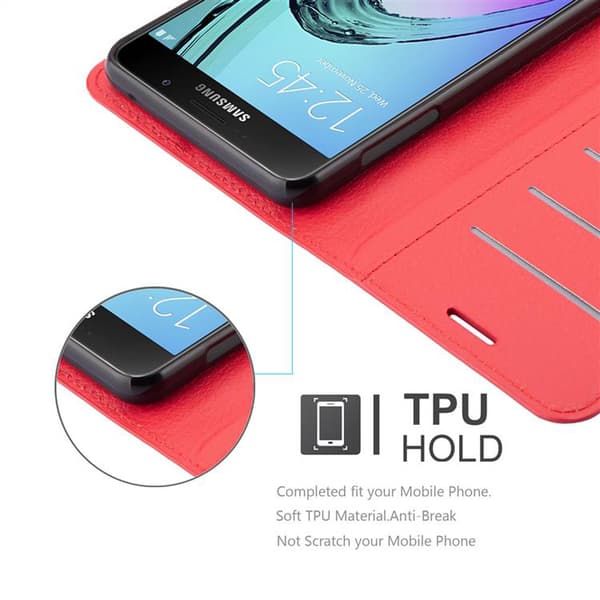 Samsung Galaxy A7 2016 Suojakotelo Lompakkokotelo Matkapuhelinkotelo Suojakuori jossa magneettisuljenta, jalusta-toiminto ja korttitasku