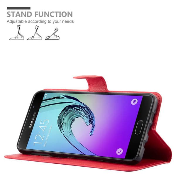 Samsung Galaxy A7 2016 Suojakotelo Lompakkokotelo Matkapuhelinkotelo Suojakuori jossa magneettisuljenta, jalusta-toiminto ja korttitasku