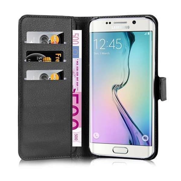 Samsung Galaxy S6 EDGE Suojakotelo Lompakkokotelo Matkapuhelinkotelo Suojakuori jossa magneettisuljenta, jalusta-toiminto ja korttitasku