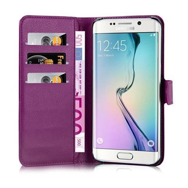 Samsung Galaxy S6 EDGE Suojakotelo Lompakkokotelo Matkapuhelinkotelo Suojakuori jossa magneettisuljenta, jalusta-toiminto ja korttitasku