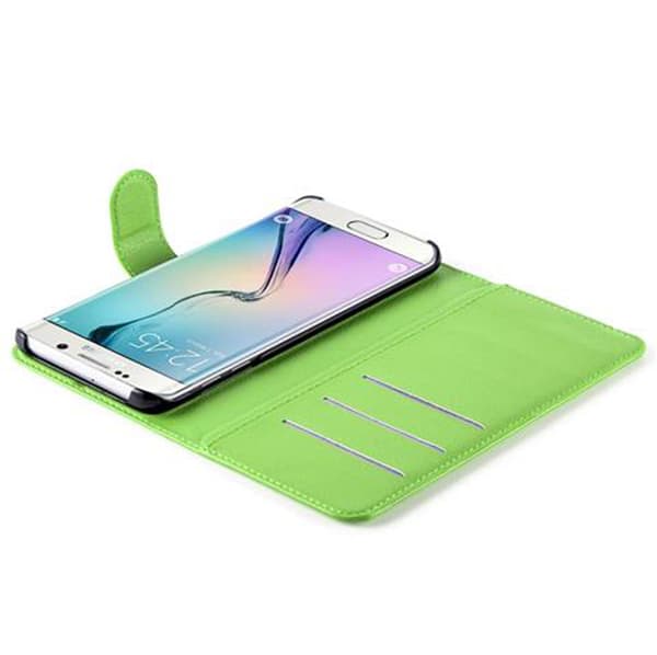 Samsung Galaxy S6 EDGE Suojakotelo Lompakkokotelo Matkapuhelinkotelo Suojakuori jossa magneettisuljenta, jalusta-toiminto ja korttitasku