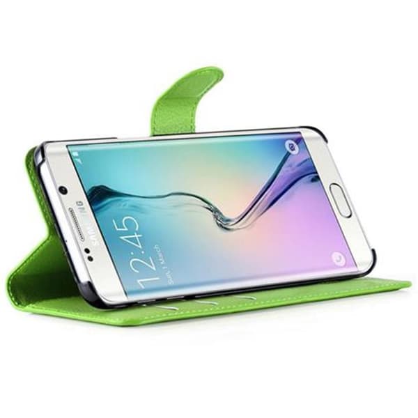 Samsung Galaxy S6 EDGE Suojakotelo Lompakkokotelo Matkapuhelinkotelo Suojakuori jossa magneettisuljenta, jalusta-toiminto ja korttitasku