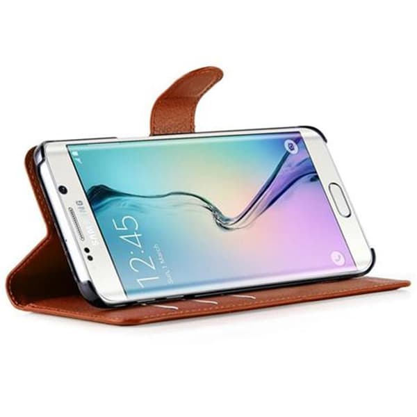 Samsung Galaxy S6 EDGE Suojakotelo Lompakkokotelo Matkapuhelinkotelo Suojakuori jossa magneettisuljenta, jalusta-toiminto ja korttitasku