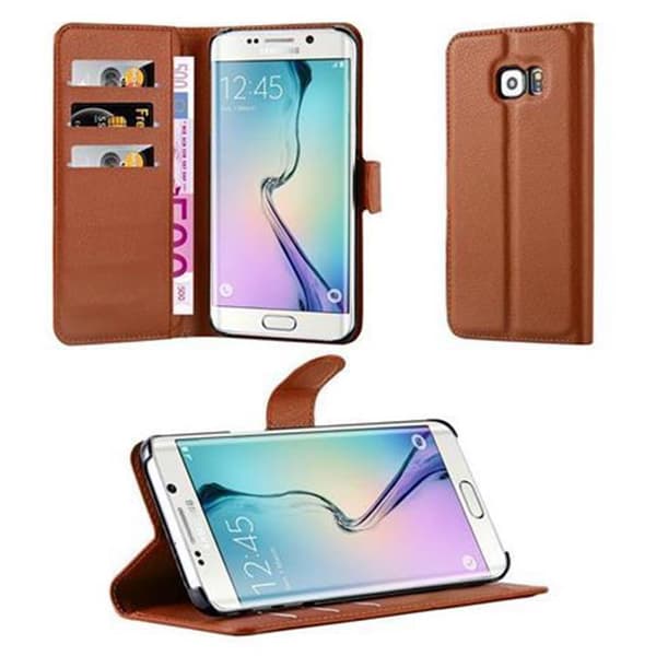 Samsung Galaxy S6 EDGE Suojakotelo Lompakkokotelo Matkapuhelinkotelo Suojakuori jossa magneettisuljenta, jalusta-toiminto ja korttitasku