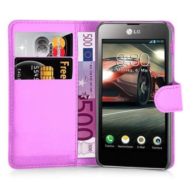 Deksel til LG OPTIMUS F5 / LUCID 2 Lommebokdeksel med magnetisk lukking, stativfunksjon og kortlomme