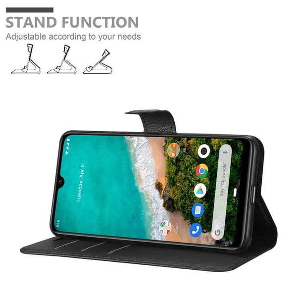 Deksel til Xiaomi Mi A3 Lommebokdeksel med magnetisk lukking, stativfunksjon og kortlomme