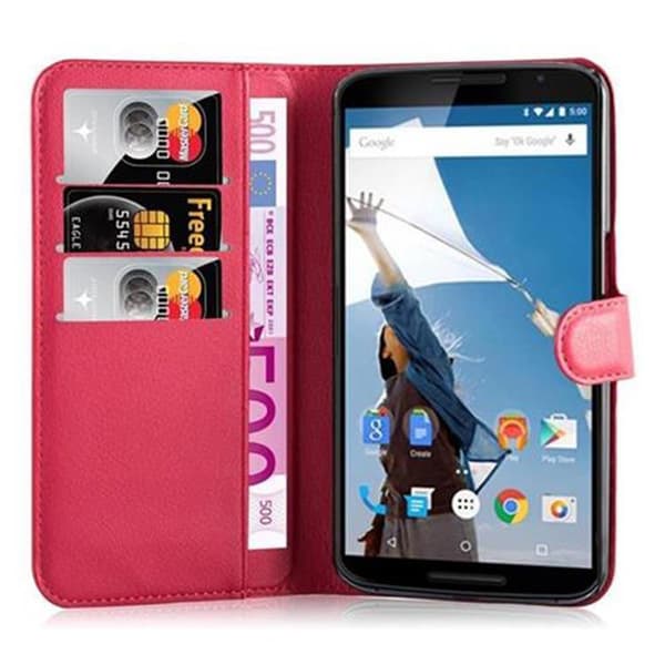 Motorola Google NEXUS 6 Suojakotelo Lompakkokotelo Matkapuhelinkotelo Suojakuori jossa magneettisuljenta, jalusta-toiminto ja korttitasku