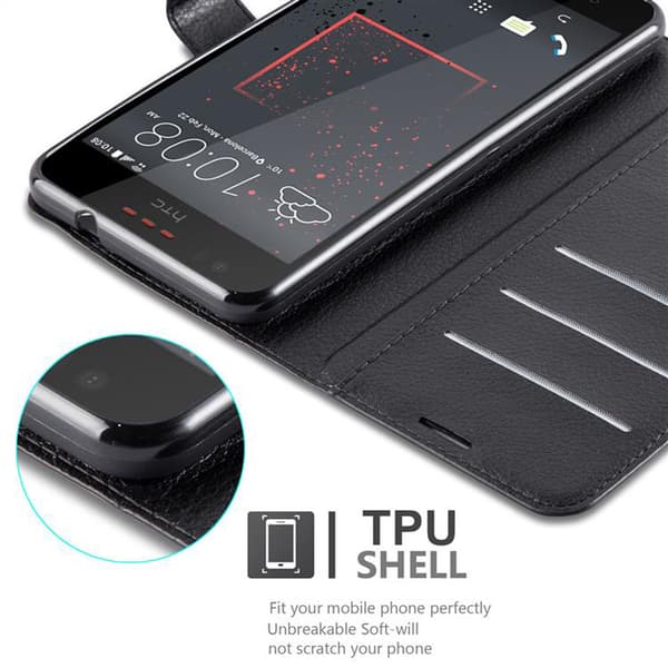 HTC Desire 10 LIFESTYLE / Desire 825 Plånboksfodral Fodral Skal Case med magnetisk stängning, ståfunktion och kortplats