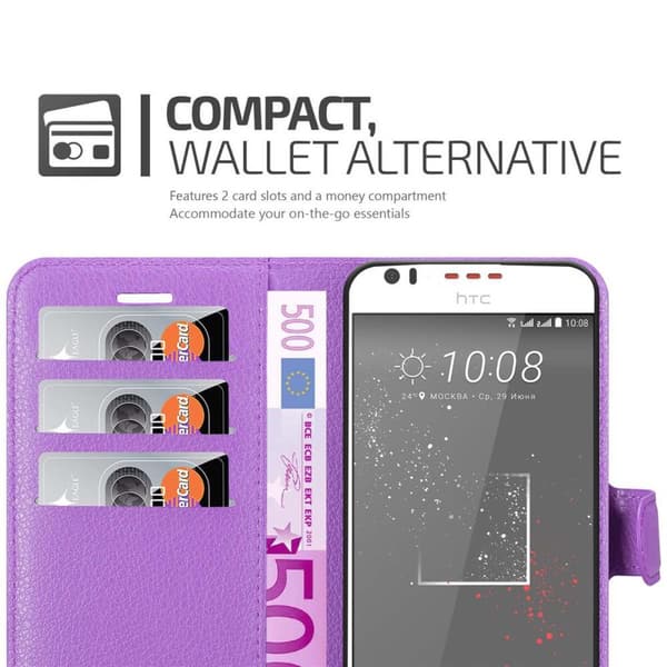 HTC Desire 10 LIFESTYLE / Desire 825 Plånboksfodral Fodral Skal Case med magnetisk stängning, ståfunktion och kortplats