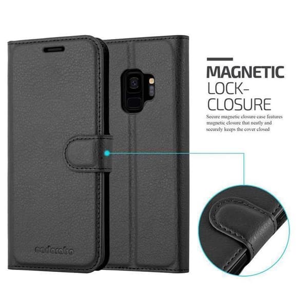 Deksel til Samsung Galaxy S9 Lommebokdeksel med magnetisk lukking, stativfunksjon og kortlomme