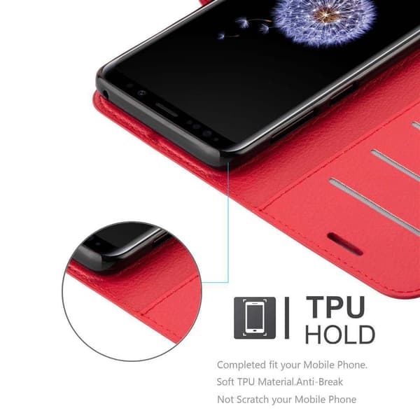 Samsung Galaxy S9 Suojakotelo Lompakkokotelo Matkapuhelinkotelo Suojakuori jossa magneettisuljenta, jalusta-toiminto ja korttitasku