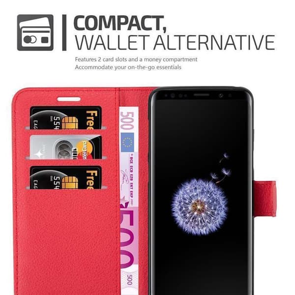 Samsung Galaxy S9 Suojakotelo Lompakkokotelo Matkapuhelinkotelo Suojakuori jossa magneettisuljenta, jalusta-toiminto ja korttitasku
