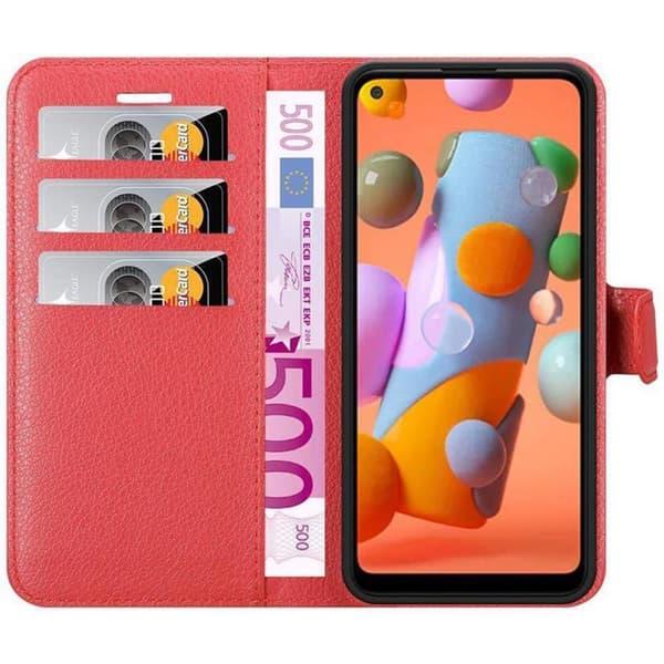 Deksel til Samsung Galaxy A11 / M11 Lommebokdeksel med magnetisk lukking, stativfunksjon og kortlomme