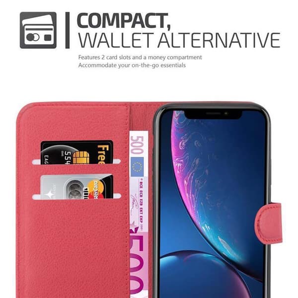 iPhone XR Suojakotelo Lompakkokotelo Matkapuhelinkotelo Suojakuori jossa magneettisuljenta, jalusta-toiminto ja korttitasku