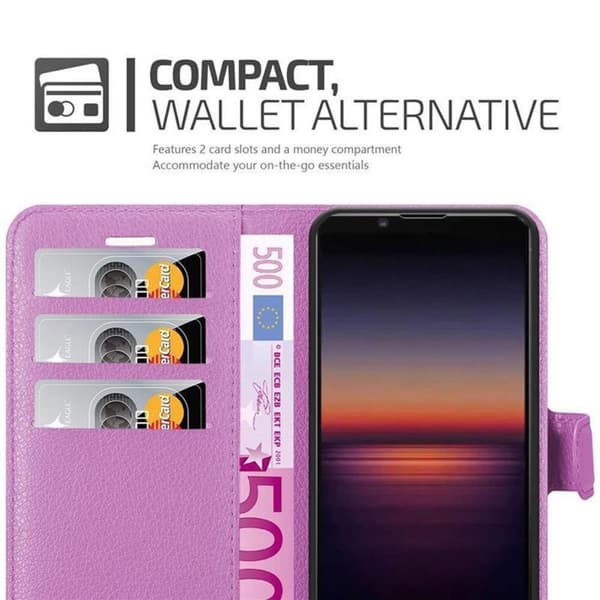 Deksel til Sony Xperia 1 II Lommebokdeksel med magnetisk lukking, stativfunksjon og kortlomme