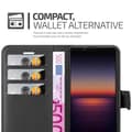 Pikkukuva 4 / 9: Sony Xperia 1 II Suojakotelo Lompakkokotelo Matkapuhelinkotelo Suojakuori jossa magneettisuljenta, jalusta-toiminto ja korttitasku