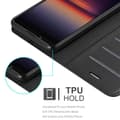 Pikkukuva 5 / 9: Sony Xperia 1 II Suojakotelo Lompakkokotelo Matkapuhelinkotelo Suojakuori jossa magneettisuljenta, jalusta-toiminto ja korttitasku
