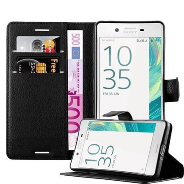 Deksel til Sony Xperia X Lommebokdeksel med magnetisk lukking, stativfunksjon og kortlomme FANTOMSORT