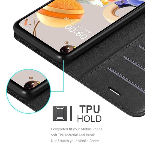 Deksel til LG K61 Lommebokdeksel med magnetisk lukking, stativfunksjon og kortlomme