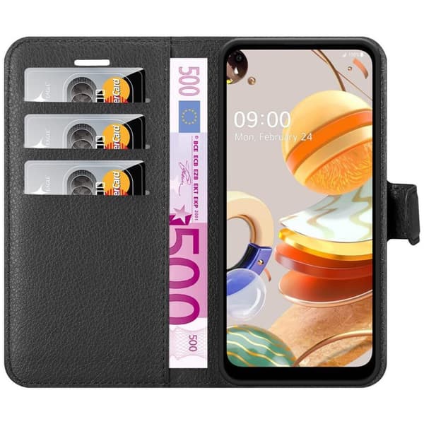 Deksel til LG K61 Lommebokdeksel med magnetisk lukking, stativfunksjon og kortlomme