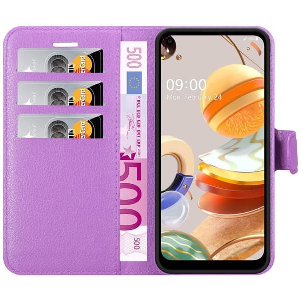Deksel til LG K61 Lommebokdeksel med magnetisk lukking, stativfunksjon og kortlomme