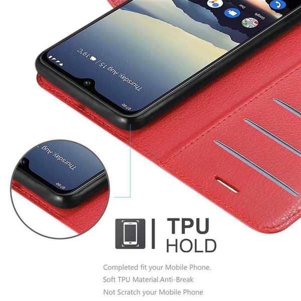Nokia 7.2 Suojakotelo Lompakkokotelo Matkapuhelinkotelo Suojakuori jossa magneettisuljenta, jalusta-toiminto ja korttitasku