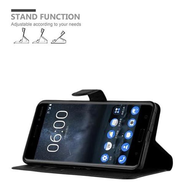 Nokia 6 2017 Plånboksfodral Fodral Skal Case med magnetisk stängning, ståfunktion och kortplats