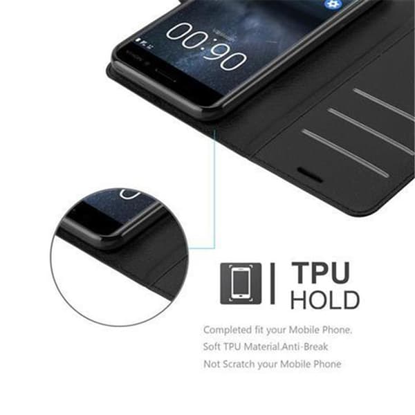 Nokia 6 2017 Plånboksfodral Fodral Skal Case med magnetisk stängning, ståfunktion och kortplats