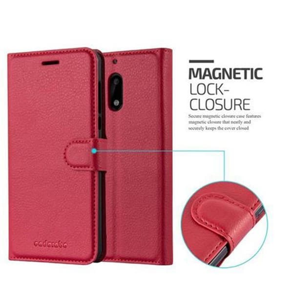 Nokia 6 2017 Plånboksfodral Fodral Skal Case med magnetisk stängning, ståfunktion och kortplats