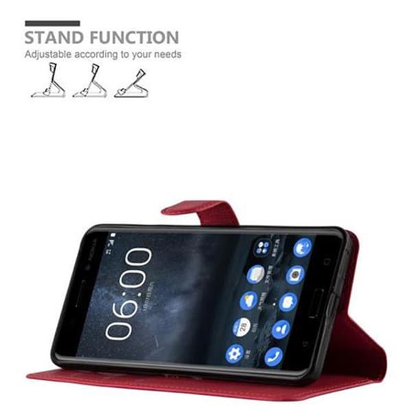 Nokia 6 2017 Plånboksfodral Fodral Skal Case med magnetisk stängning, ståfunktion och kortplats