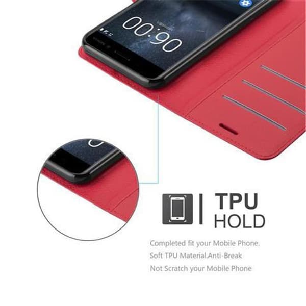 Nokia 6 2017 Plånboksfodral Fodral Skal Case med magnetisk stängning, ståfunktion och kortplats