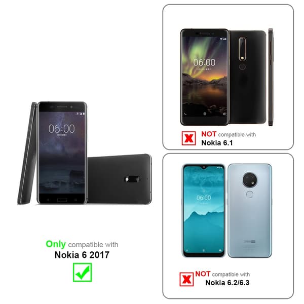 Nokia 6 2017 Plånboksfodral Fodral Skal Case med magnetisk stängning, ståfunktion och kortplats