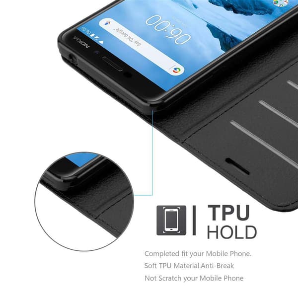 Nokia 6.1 Plånboksfodral Fodral Skal Case med magnetisk stängning, ståfunktion och kortplats