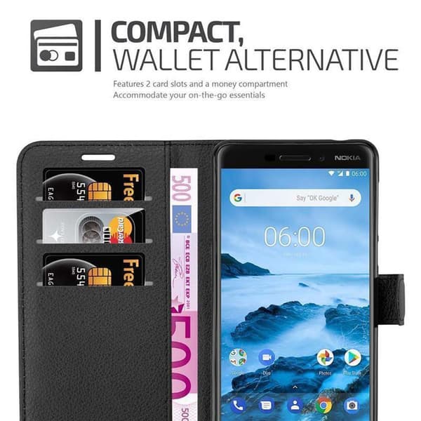 Nokia 6.1 Plånboksfodral Fodral Skal Case med magnetisk stängning, ståfunktion och kortplats