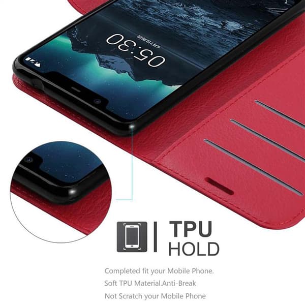 Nokia 5.1 Plånboksfodral Fodral Skal Case med magnetisk stängning, ståfunktion och kortplats